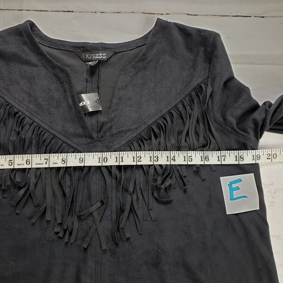 New Express black velvet Western hobo blouse small - Picture 3 of 6